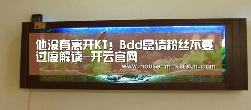 他没有离开KT!Bdd恳请粉丝不要过度解读-开云官网(图1) 开云在线平台